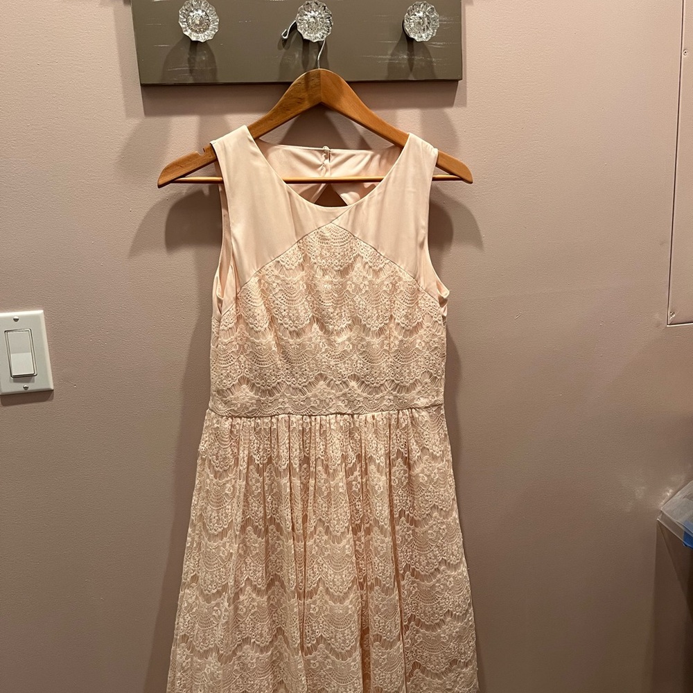 Blush Pink Jessica Simpson Size 8 Lace Sleeveless Dress